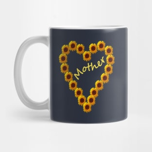 Mothers Day Sunflower Love Heart for Mother Mug